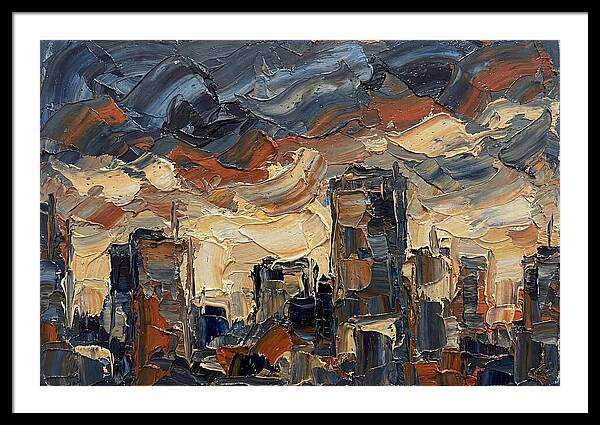 City Skyline In Palette Knife