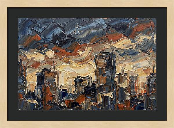 City Skyline In Palette Knife