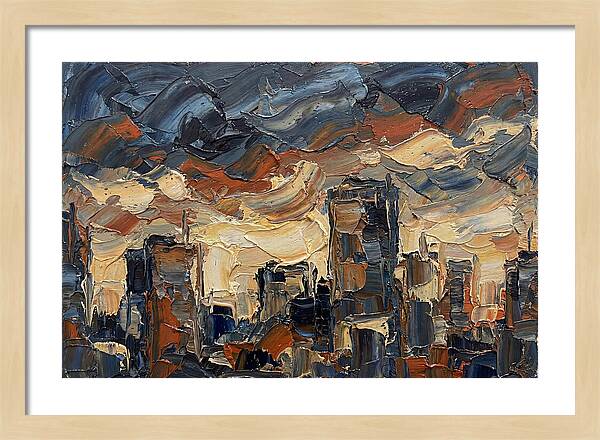 City Skyline In Palette Knife