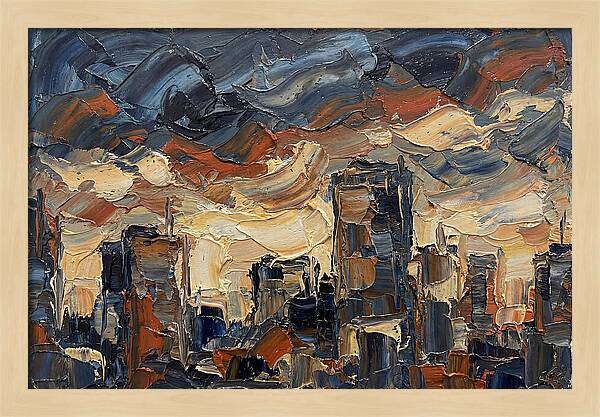 City Skyline In Palette Knife