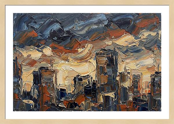 City Skyline In Palette Knife