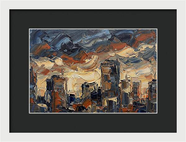 City Skyline In Palette Knife