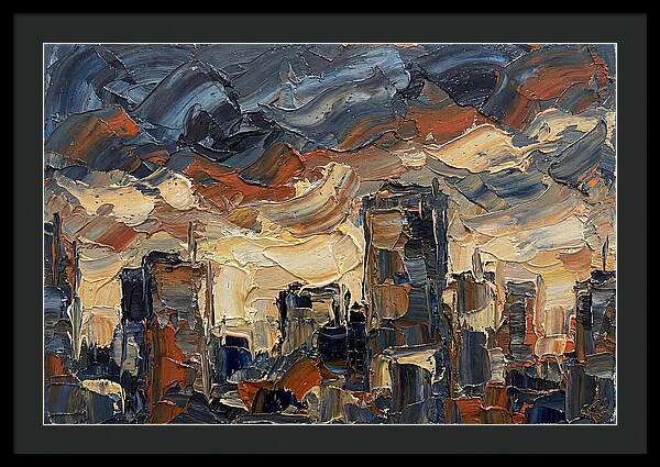City Skyline In Palette Knife