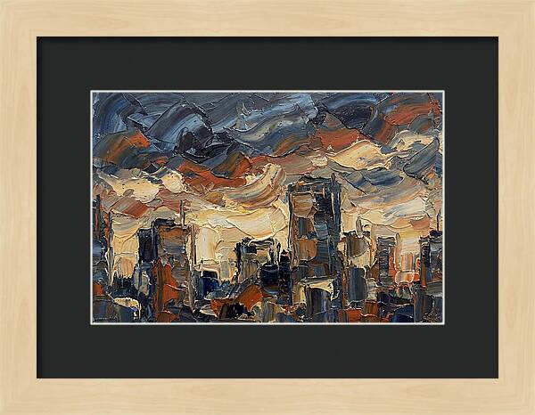 City Skyline In Palette Knife