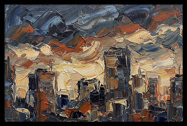 City Skyline In Palette Knife
