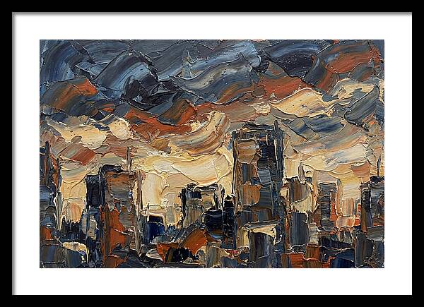City Skyline In Palette Knife