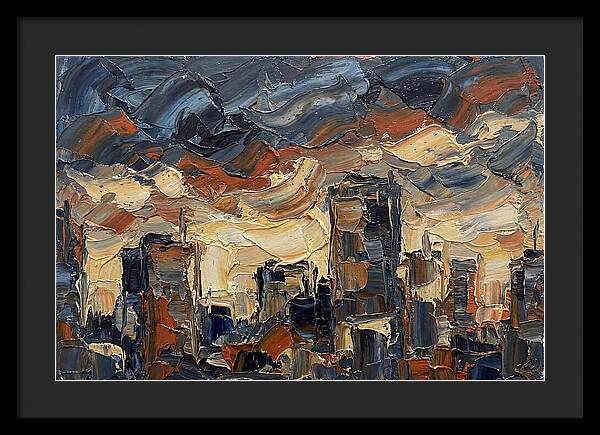 City Skyline In Palette Knife