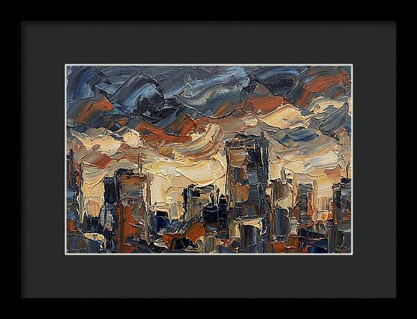 City Skyline In Palette Knife