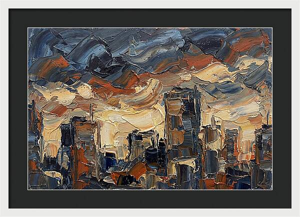 City Skyline In Palette Knife