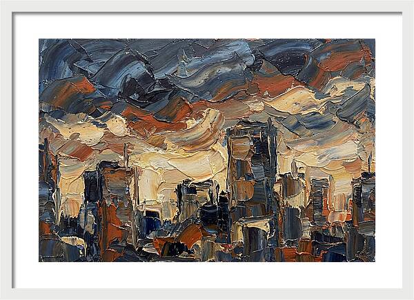 City Skyline In Palette Knife