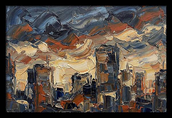 City Skyline In Palette Knife