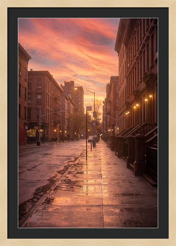 City Street After Rain
