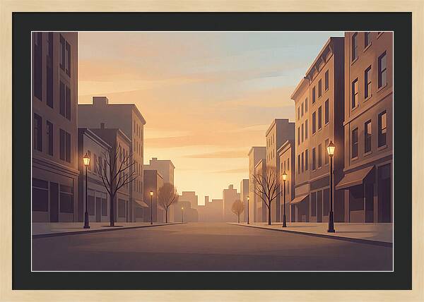 City Street At Golden Hour