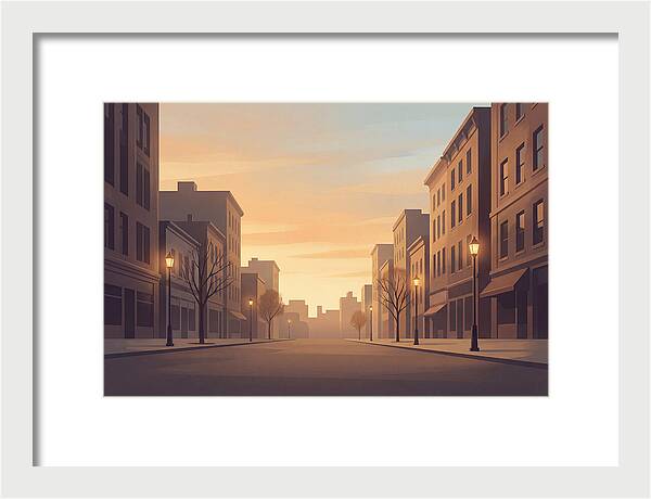 City Street At Golden Hour