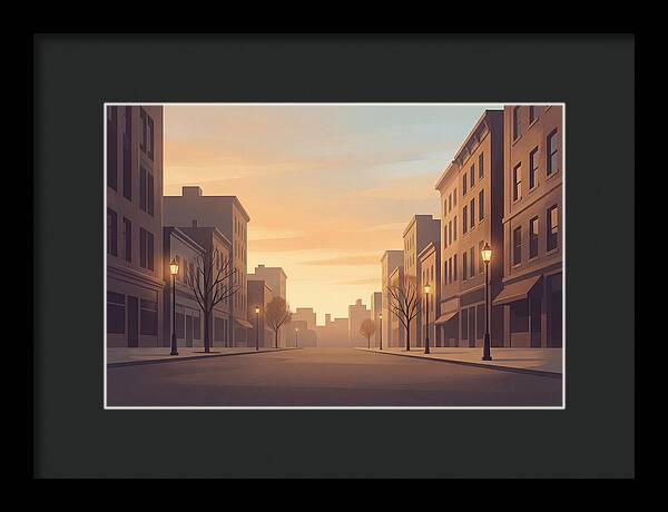 City Street At Golden Hour