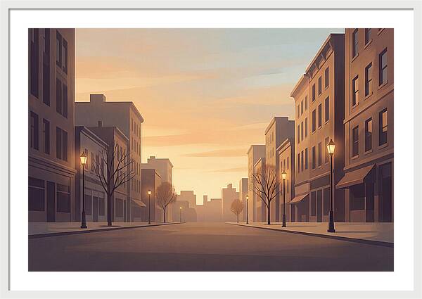 City Street At Golden Hour