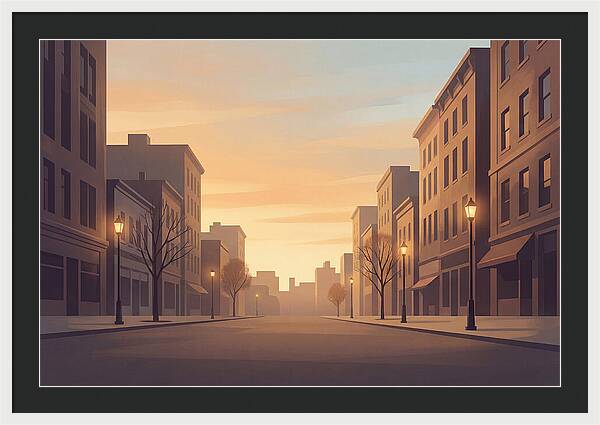 City Street At Golden Hour