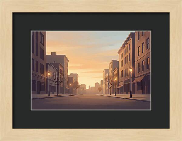 City Street At Golden Hour