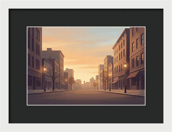 City Street At Golden Hour