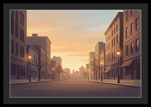 City Street At Golden Hour
