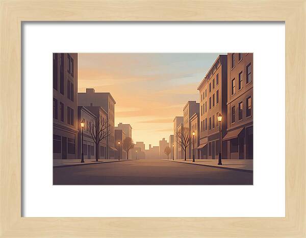 City Street At Golden Hour