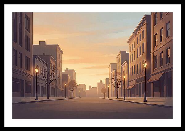City Street At Golden Hour