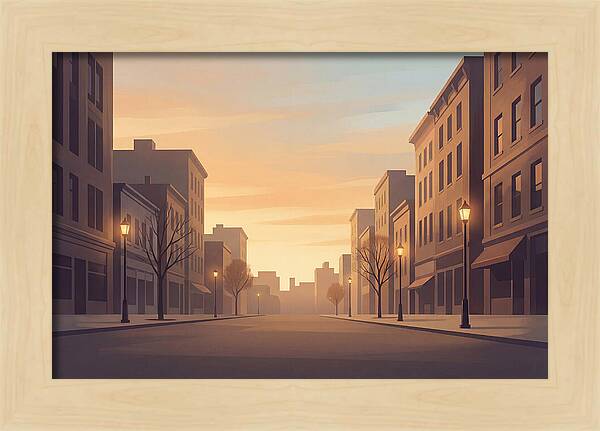 City Street At Golden Hour