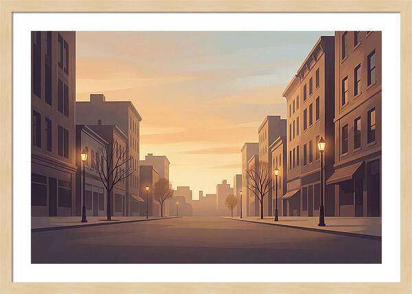 City Street At Golden Hour