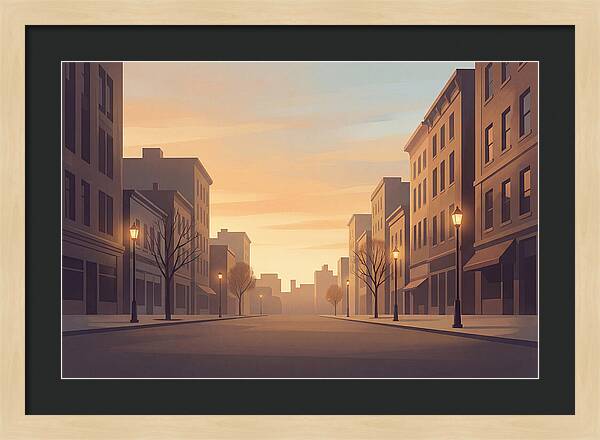 City Street At Golden Hour