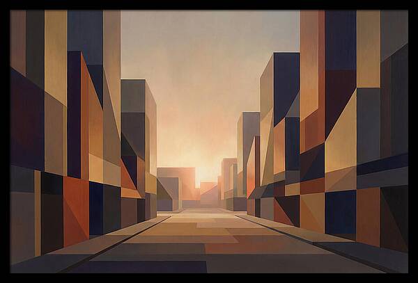 City Street At Golden Hour