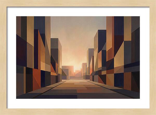 City Street At Golden Hour