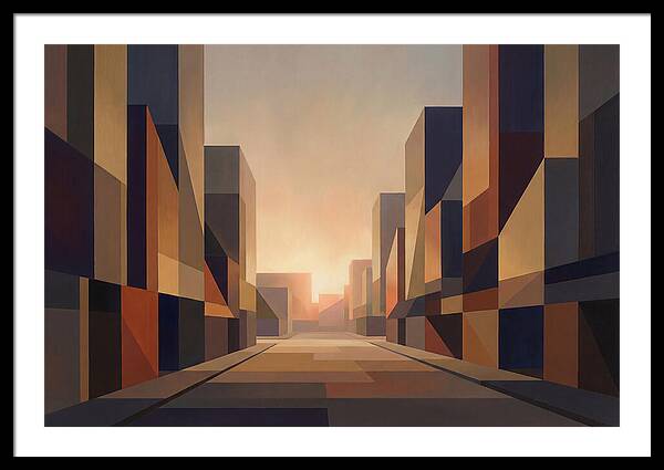 City Street At Golden Hour