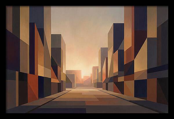 City Street At Golden Hour