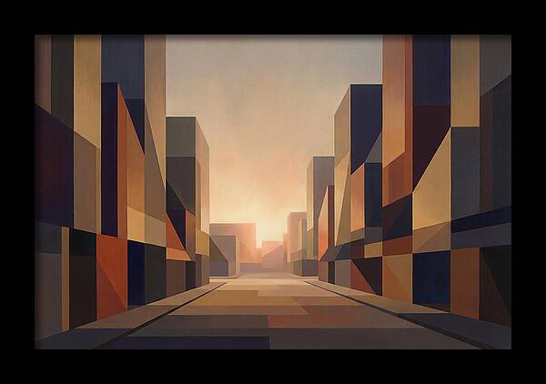 City Street At Golden Hour