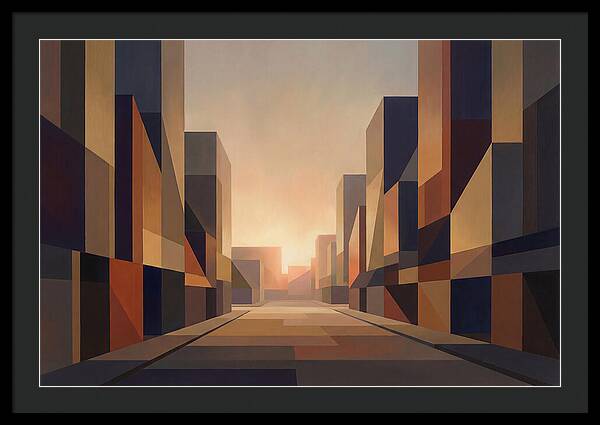 City Street At Golden Hour