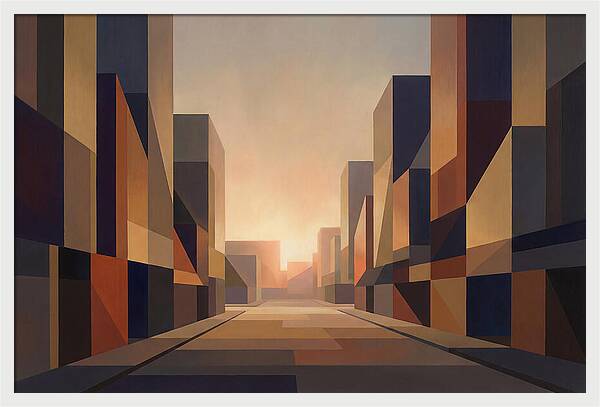 City Street At Golden Hour