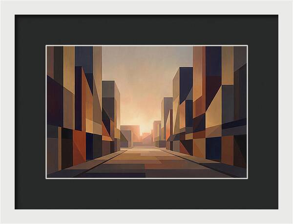 City Street At Golden Hour
