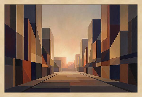 City Street At Golden Hour