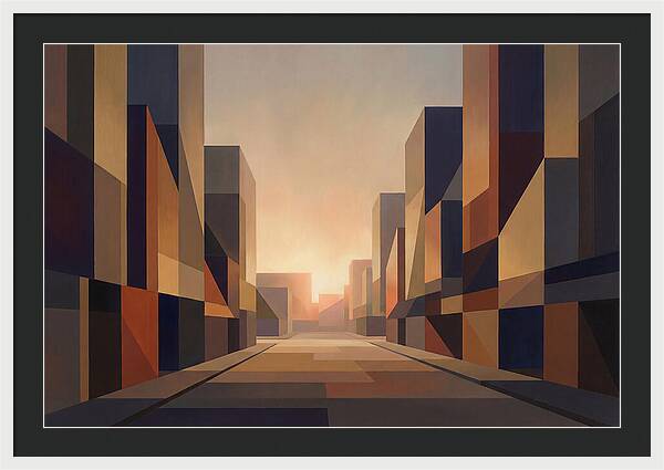 City Street At Golden Hour