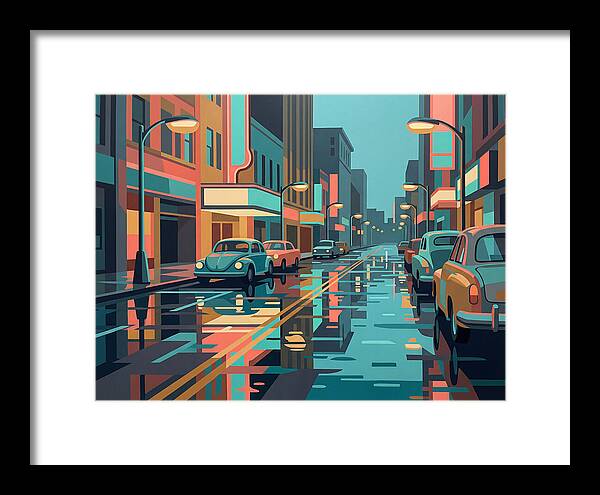 Cityscape Reflections In Rain