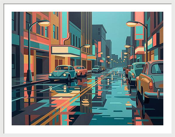 Cityscape Reflections In Rain