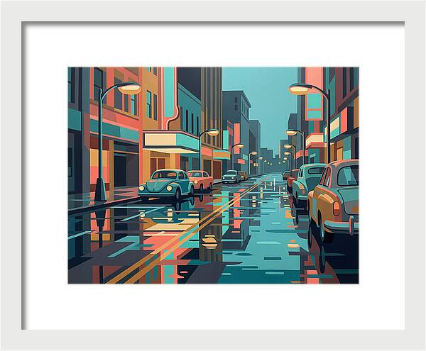 Cityscape Reflections In Rain