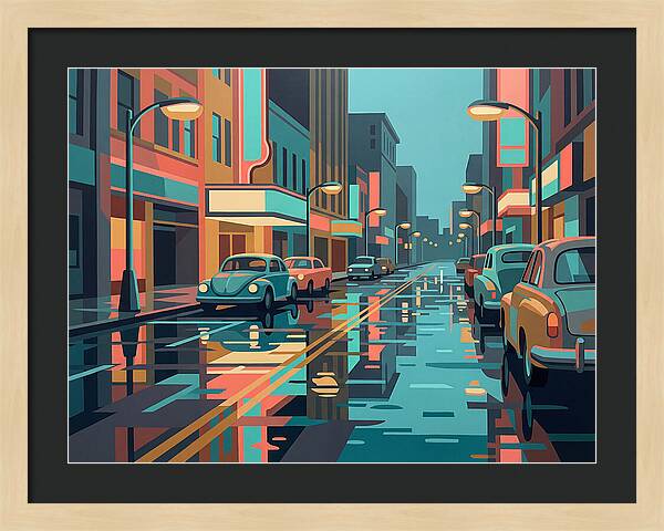 Cityscape Reflections In Rain