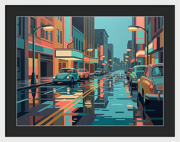 Cityscape Reflections In Rain