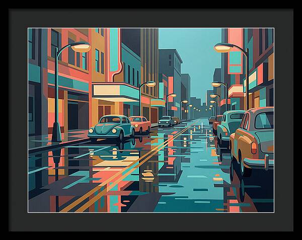 Cityscape Reflections In Rain