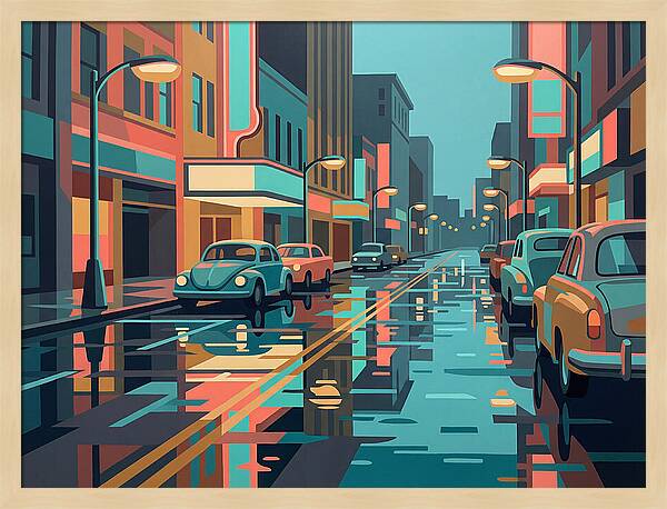 Cityscape Reflections In Rain