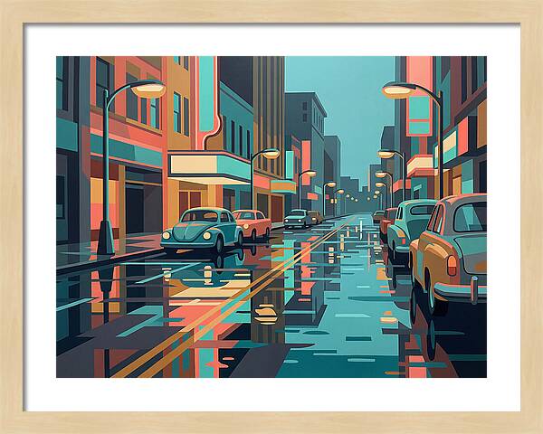 Cityscape Reflections In Rain