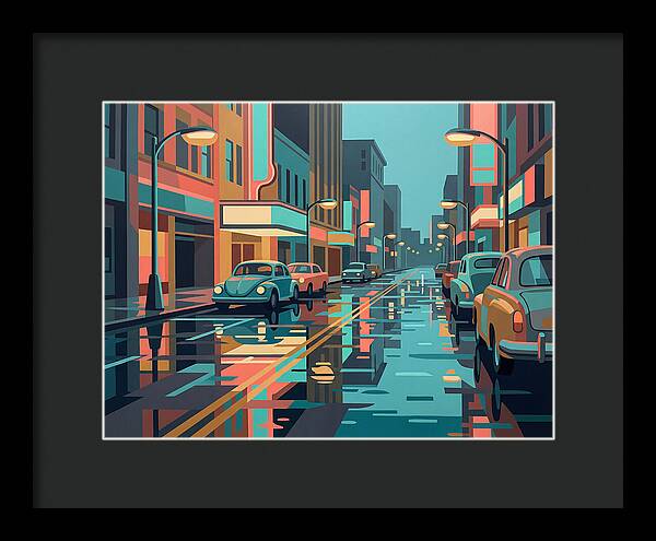 Cityscape Reflections In Rain