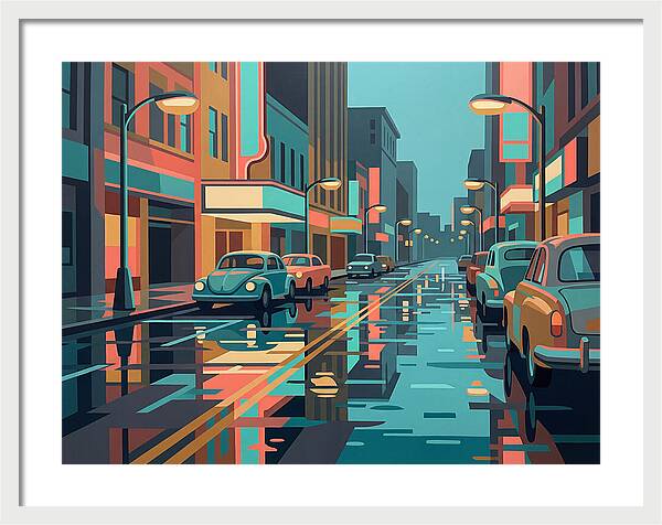 Cityscape Reflections In Rain
