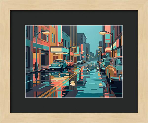 Cityscape Reflections In Rain